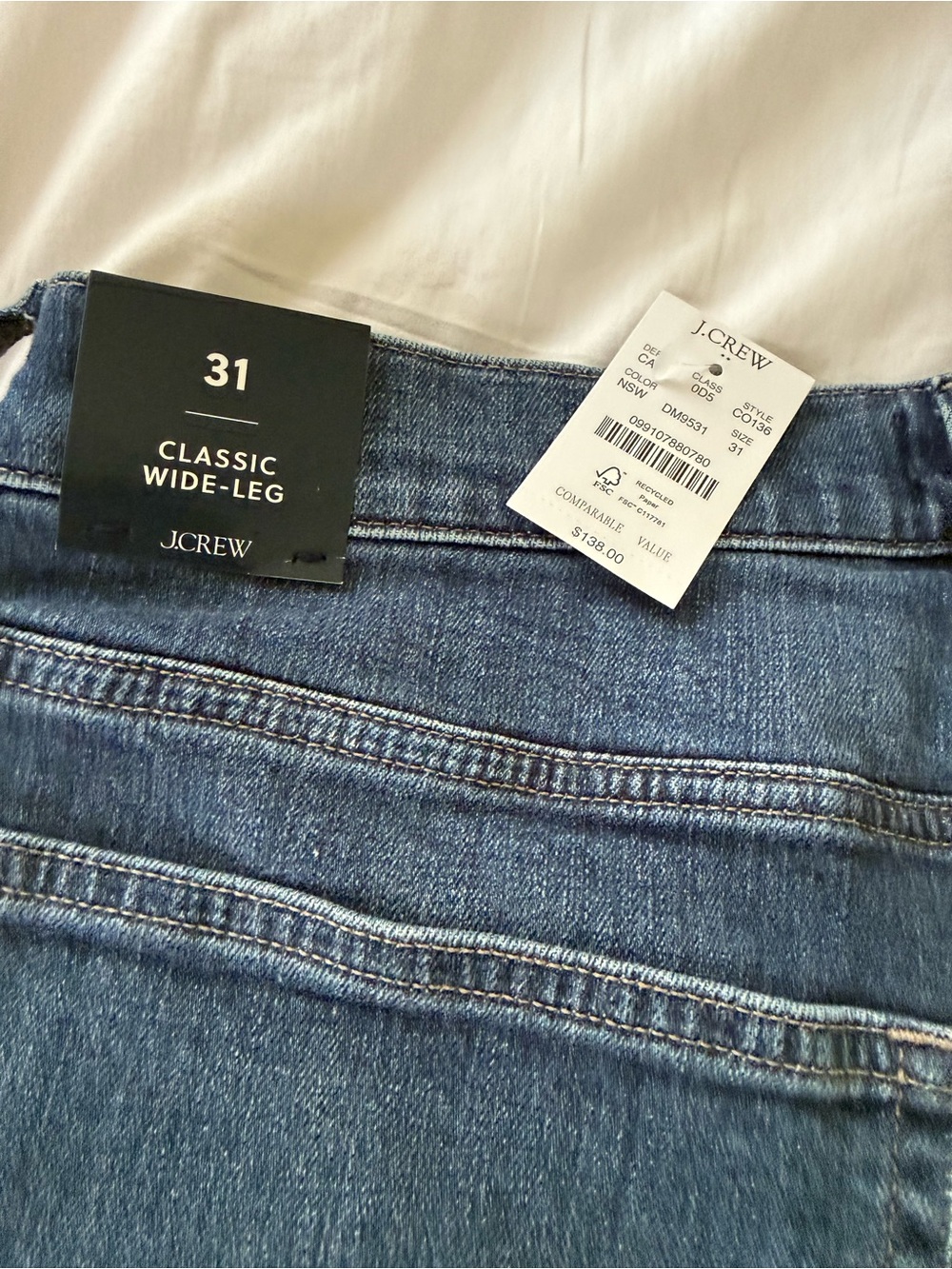 J. Crew Wide-Leg Jeans in Medium Blue Wash